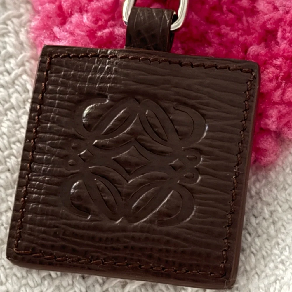 Loewe Dark Brown Leather Keyring/Keychain